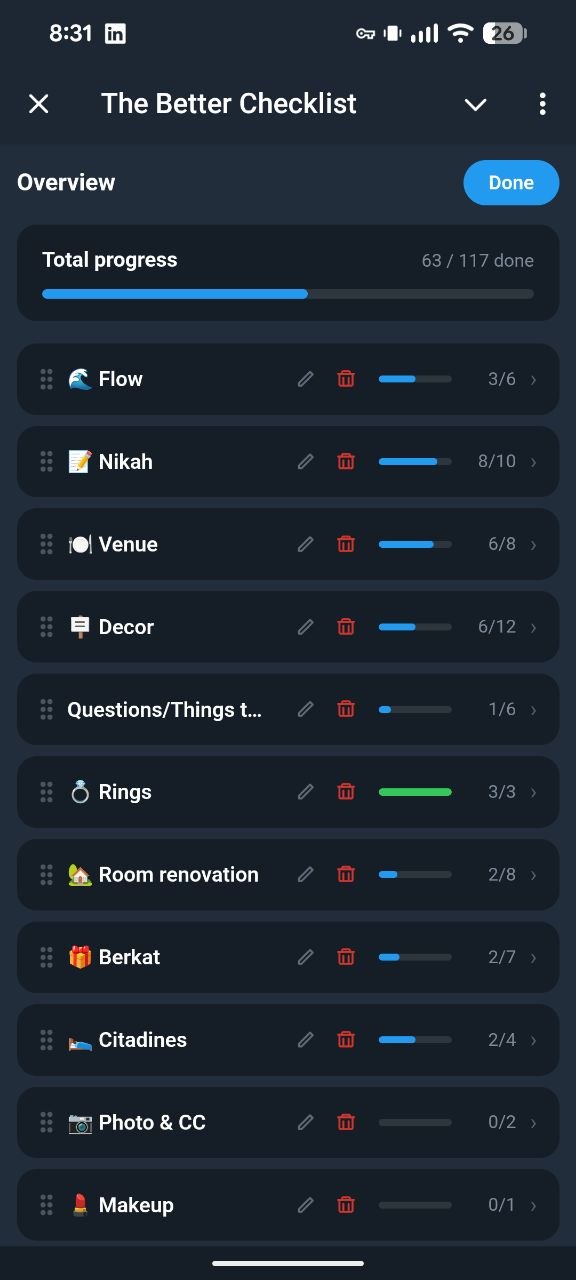 Manage categories
